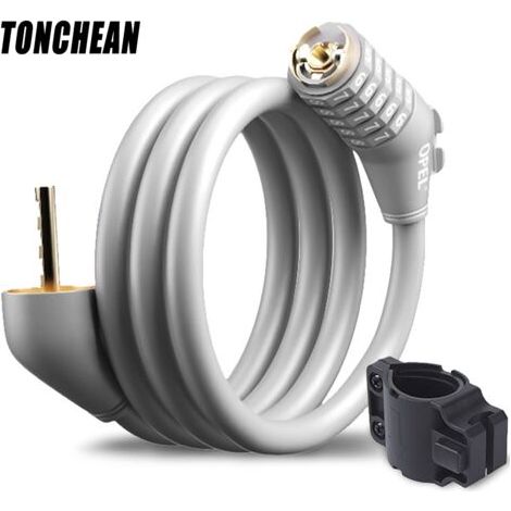 Bunthaus Antivol Velo,cadenas De Velos Long 120mm X 12mm,câble Antivol Pour Vélo Scooter Motos Portail Vélo Avec 4 Chiffres Intelligente Code Et Vélo Poussette,verrouillage À Vélo Antivol Gris