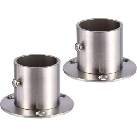 Bunthaus Lntyq – Lot De 2 Supports À Bride En Acier Inoxydable Pour Tringle De Placard 32 Mm – Résistant À La Corrosion – Fixation Ajustable – Pour Armoires Et Penderies