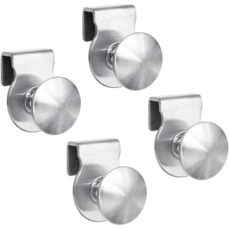 Bunthaus Lntyq Lot De 4 Poignées De Porte En Verre En Acier Inoxydable Sans Perçage Pour Vitrine, Meubles, Armoires En Verre, Tiroirs De 5 À 8 Mm
