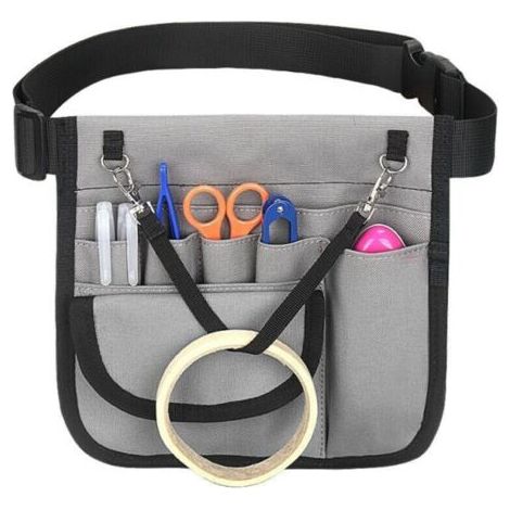 Bunthaus Sac À Outils D'Infirmière, Une Poche À Rabat, Avec Ceinture Réglable (gris)