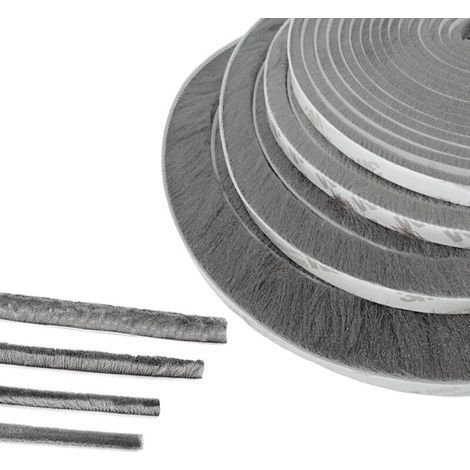 Pair Joint De Brosse De Porte, 1m (l) X 9 Mm (l) X 23 Mm (p), Gris, Joint De Porte Et De Fenêtre Insonorisé, Joint De Brosse Adhésif