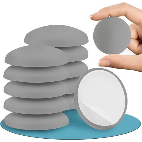 Bunthaus 10pcs Butee De Stop Porte Murale 50 X 10mm - Arret De Porte Adhesive - Butées De Poignée Élastiques Silicone Pour Protection Poignee Porte Murs Et Meubles - Gris
