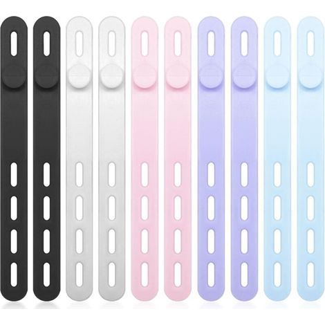 Bunthaus 10pcs Serre-câbles En Silicone Réutilisables - Organiseurs De Fils Et Câbles Polyvalents Pour Casque