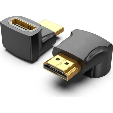 Hdmi Adaptateur D'Angle 90° Hdmi 2 Pièces En Set - Hdmi Type A Femelle Et Mâle - 4k Ultra Hd Uhd 3d Full Hd 1080p Hdr Arc Highspeed Avec Ethernet