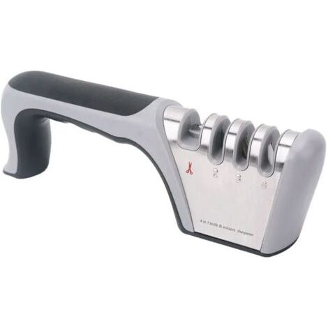 Bunthaus Lntyq Aiguiseur Couteaux Professionnel, 4-en-1 Aiguiseur De Cuisine Affuteur Couteau Et Ciseaux, Knife Sharpener Avec Gomme Antidérapante Pour Couteaux