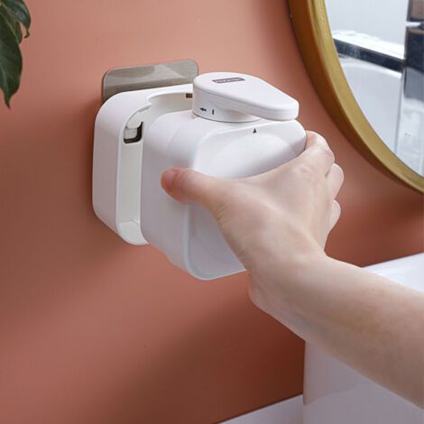 Bunthaus Distributeur De Savon Liquide Carré Accessoires Salle De Bain Élégants Forte Aspiration, Design Moderne Pour Savon Et Gel Douche