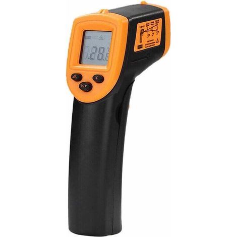 Bunthaus Thermomètre Infrarouge Portatif Sans Contact, Thermomètre Numérique Lcd, Thermomètre Industriel Infrarouge, -50 À 600°c/-58 À 1122°f (pas Pour Les Humains) Orange