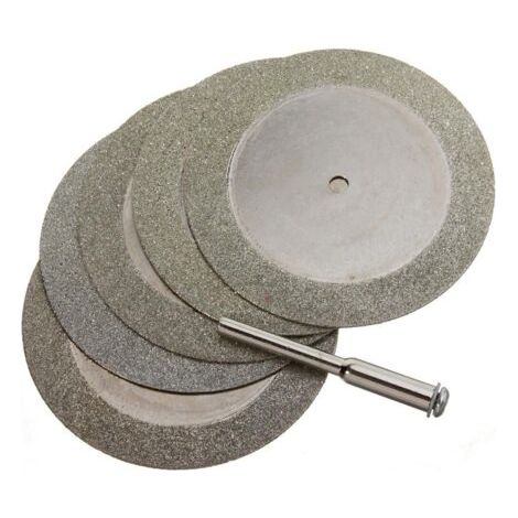 Bunthaus Mini Disques De Coupe Rotatifs Diamantés Pour Scie À Verre, Lames De Pierres Précieuses, Disques De Coupe 10 Pièces + 2 Bielles