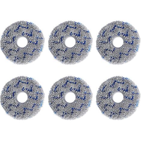 Bunthaus Tampons Nettoyage Doux Réutilisables 6 Pièces Tampons Remplacement Chiffons En Microfibre Pour Aspirateur Robot T20
