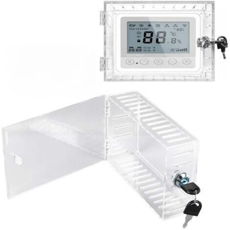 Bunthaus Boite De Verrouillage Thermostat Avec Clé, Couvercle De Thermostat Avec Serrure, Protection De Thermostat En Acrylique Transparent, Compatible Avec Thermostats