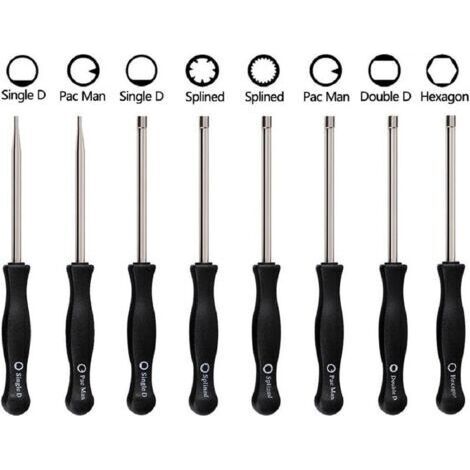 Bunthaus Outil De Réglage De Carburateur Pac Man/single D/double D/hexagone Hex Socket/21-teeth/cannelée 7-teeth Tournevis À Douille Cannelée Pour Commune 2 Cycle Moteur De Petite Taille (lot De 8) H3