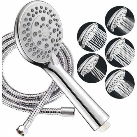 Pomme De Douche Grande, En Economisant De L'Eaudouchettes De Salle De Bain, Pommeau De Douche Anti Calcaire, Tuyau Flexible En Acier Inoxydable De 150 Cm