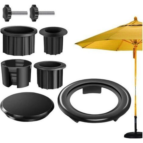 Bunthaus Accessoires De Support De Base Pour Parasol Solaire - Pièce De Fixation Pour Parasol De Terrasse - Support D'Attache Résistant À L'Usure Pour Balcons Terrasses Jardins Et Cours