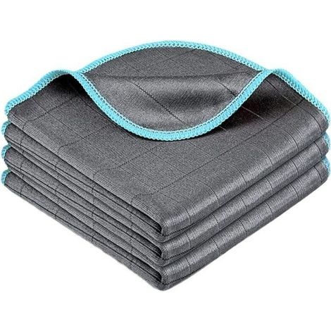 Bunthaus Microfibre Carbone, Serviette Sans Trace Absorbant Polissage, Lingette Essuie Verre Vitre Lunette Vaisselle Cuisine Menage Voiture, Torchon Nettoyage Réutilisable Lavable