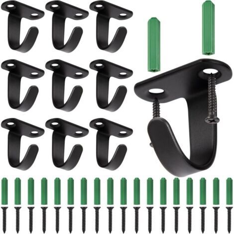 Bunthaus Crochets Plafond Fixation Murale Acier Inoxydable, 10 Pièces, Idéaux Pour Manteaux Et Serviettes