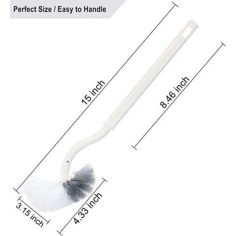 Pair Brosse Pour Cuvette De Toilette, Brosse De Salle De Bain À Poignée Compacte, Épurateur À Angle De Conception Incurvée Avec Poils Solides Pour Un Nettoyage En Profondeur