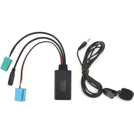 Pair Adaptateur Bluetooth Audio 6 Broches Avec Microphone Aux-in Stéréo Pour Autoradio Voiture