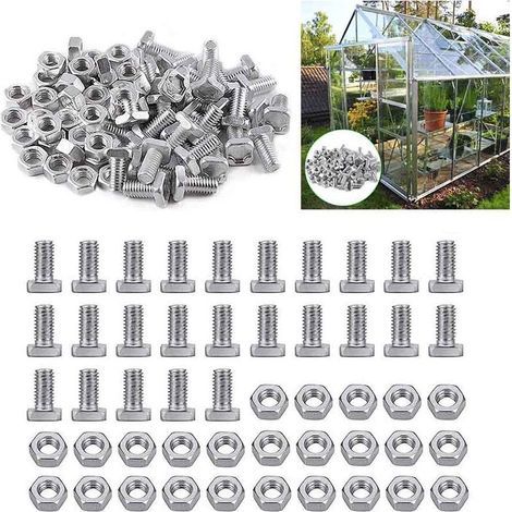 Bunthaus 50 Pièces Noix De Serre Et Boulons De Serre Pour L'Installation Et La Fixation Serre