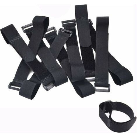 Bunthaus Lot De 10pcs Attache Câble, Sangles À Scratch Réglables Avec Boucle En Plastique (300 Mm X 20mm)