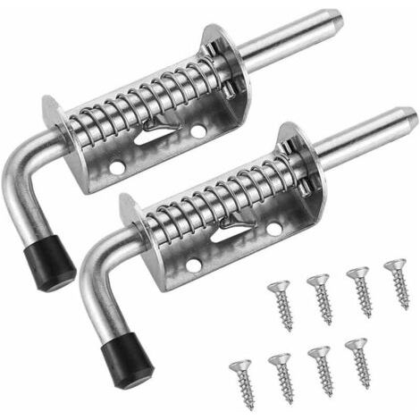 Bunthaus 2 Loquets De Porte De Garage, Loquet De Portail, Loquet À Ressort Pour Abri De Jardin, Loquet En Acier Inoxydable 304, Portes Coulissantes, Portails 128 Mm