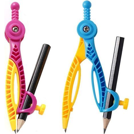Bunthaus Lot De 2 Compas D'Étude Ergonomiques Pour Mathématiques Et Géométrie Outil De Dessin Rond Boussole Avec Boussole À Crayons Avec Porte-stylo