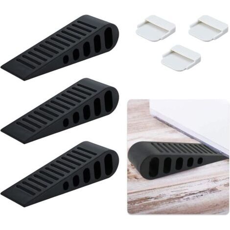 Bunthaus Lot De 3 Butées De Porte En Caoutchouc, Cales De Porte, Butées De Fenêtre, Butées De Porte, Butées De Porte, Antidérapantes, Sans Perçage, Butées Murales, Adaptées À Tous Les Sols