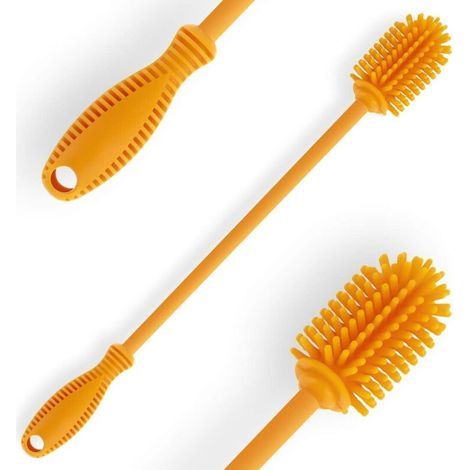 Pair Rosse De Nettoyage En Silicône Avec Biberon À Long Manche, 31 Cm Sans Bpa, Biberon, Flacon À Vide, Gourde, Vase, Verrerie, Parfait Pour Les Petits Cols （diamètre 4 Cm）-fei Yu
