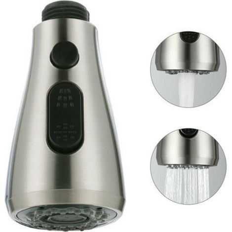Pair Douchette Evier Pull-out Douchette Pour Robinet Mitigeur Cuisine Pro Tête De Douche 2 Types De Jets Brossé