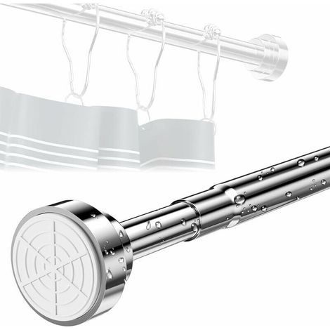 Bunthaus Tringle Télescopique, Tringle À Rideau De Douche 55-85 Cm Sans Perçage, Tringle À Vêtements Télescopique En Acier Inoxydable, Rotative Et Réglable