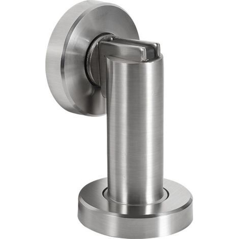 Bunthaus Butoir De Porte Magnétique Ms010 En Aspect Acier Inoxydable - Butée De Porte Avec Matériel De Fixation Au Sol Et Au Mur - Bloc Porte Aimanté - Ø 5cm, Hauteur 8,4cm