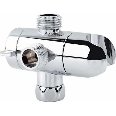 Pair 3 Voies Inverseur Bras De Douche Pour Douchette Combo Pomme De Douche Monté Vanne Fix Support De Salle De Bain