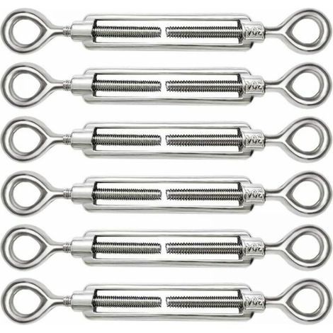 Bunthaus Lot De 6 Tendeurs De Câble Réglables M5 En Acier Inoxydable 304, Œillets Et Œillets Pour Tendeur De Câble Métallique, Crochets Et Accessoires