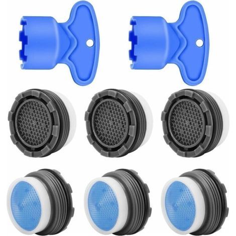 Bunthaus Mousseur Robinet M18, 6 Pièces Aerateur Robinet Economie Eau Avec Filtre, Aérateur De Robinet Avec 2 Clé Robinet Pour Robinet Lavabo De Salle De Bain Et Cuisine
