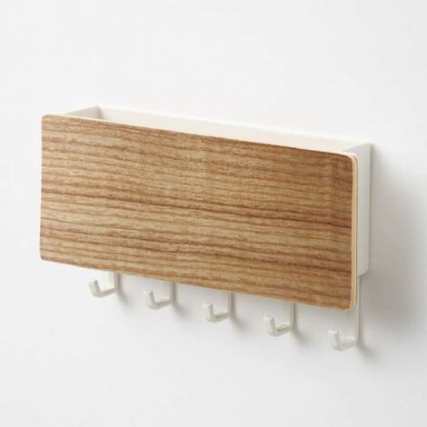 Armoire À Clés,porte-courrier En Bois Et Crochet Pour Boîte À Clés Porte-clés Porte-courrier Mural En Bois Non Poreux 5 Crochets En Bois Avec 5 Crochets En Plastique Combinaison Pince À Courr