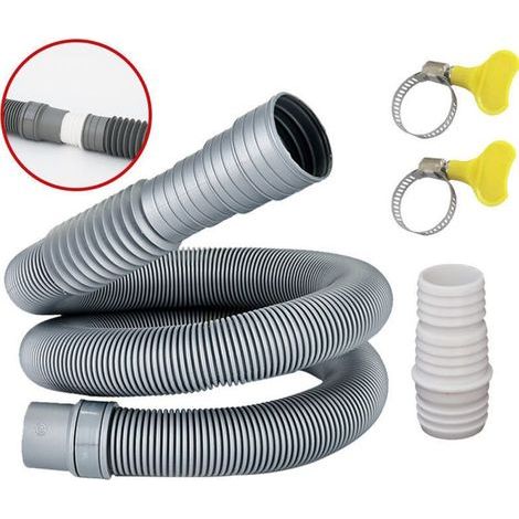 Bunthaus Tuyau D'Évacuation D'Eau, 1.5m Tuyau De Vidange Universel Flexible D'Évacuation Universel Kit De Rallonge De Tuyau, Pour Lave-vaisselle Et Machine À Laver