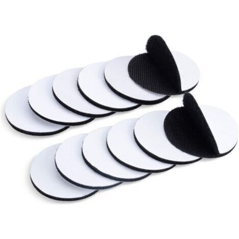 Bunthaus Ahlsen 12 Pièces Bande Auto-adhésif, 3cmx3cm Bande Agrippantes Adhésives, Ruban Adhésif Double Face, Boucle Forte De Crochet Amovible Rubans De Fixation Adhésifs Muraux, Scratch Autocollant,
