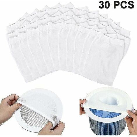 Bunthaus Chaussettes Écumeur De Piscine 30 Pièces – Nylon Haute Qualité – Réutilisables Et Lavables – Pour Débris Fins Et Feuilles