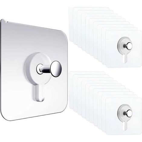 Bunthaus Csparkv 20 Pièces Crochets Pour Tableaux Autocollants - Crochets Adhésifs Pour Suspendre Des Tableaux Sans Percer - Crochets Transparents Pour Photos, Posters Et Peintures Décoratives