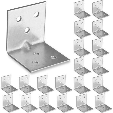 Bunthaus Csparkv 20 X Equerre D'Assemblage (32 X 32 X 38 X 1.5) Equerre De Fixation Angle Droit Support En Forme De L, Équerre Angle 90 Degrés En Acier, Équerre De Coin