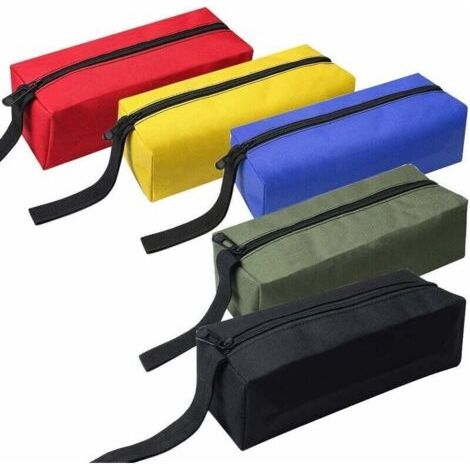 Bunthaus 5 Pcs Pack Fermetures Éclair Utilitaire Impermeabile En Tissu Pochettes/plus Petite Des Vis Clous Outils Les Organisateurs Bourse/trousse Boulons Et Écrous Sac Régler