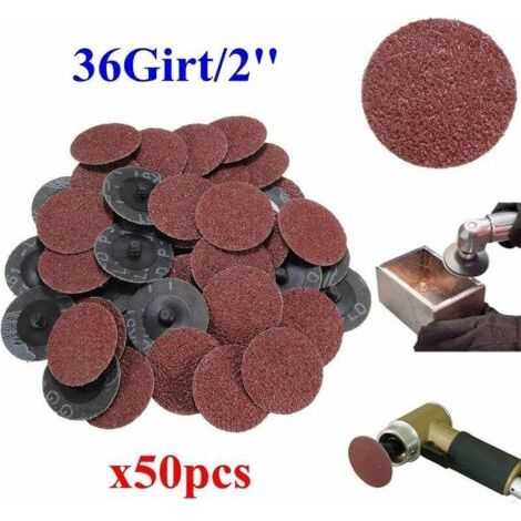 Bunthaus 50pcs 36 Grit 2' Roll Verrouillage Ponage Disques Type R Roloc Convient Pour Abrasif