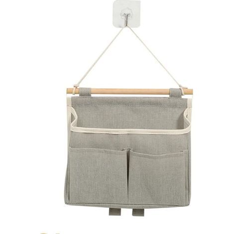 Bunthaus 1 Pièce Sac De Rangement Suspendu, Pliable En Lin Pour Chambre, Salle De Bain, Bureau, Cuisine, Rangement Mural, Casier De Vestiaire