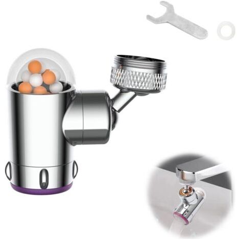 Bunthaus Lntyq Embout Robinet, Embout Robinet Cuisine Avec Filtre À Pierres Médicales, 360 Degrés Brise Jet Robinet Cuisine, Deux Modes De Sortie D'Eau, Pour Cuisine, Salle De Bain