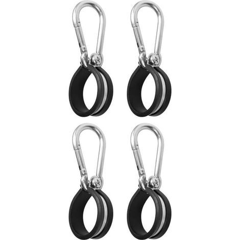 Bunthaus Lot De 4 Colliers De Serrage Rembourrés En Caoutchouc Avec Boucle, 4 Clips De Câble, Câble Métallique À Suspendre Pour Garage, Maison Et Atelier, Diamètre Intérieur De 40 Mm