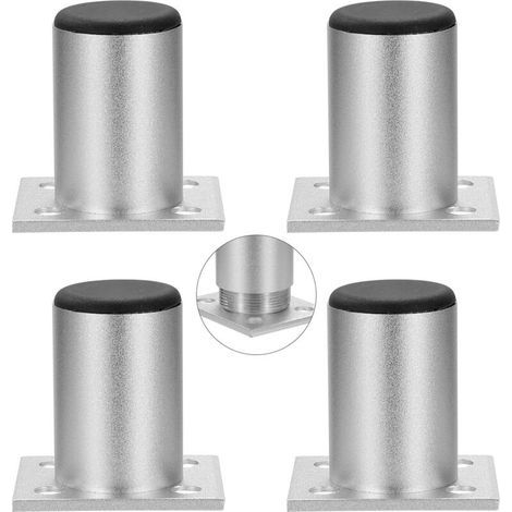 Bunthaus Pied De Meuble Reglable Pieds D'Armoire Alliage D'Aluminium Pour Canapé Étagères Charge 1 Pièce Jusqu'à 50 Kg 60mm 4 Pièces