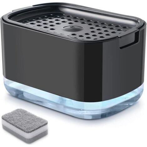 Bunthaus Distributeur De Savon De Cuisine 2 En 1 Avec Porte-éponge – 300millilitres – Absmatériel