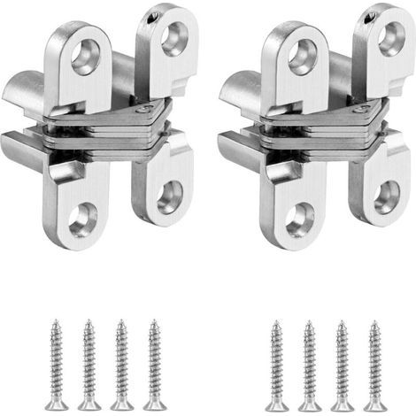 Bunthaus Csparkv Jeu De 2 Charnières Invisibles, Charnières Croisées Pour Portes Pliantes, Vis Incluses, 4513mm