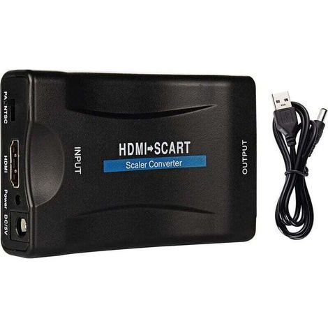 Bunthaus Adaptateur Hdmi Vers Péritel, Convertisseur Hdmi Audio Vidéo Stéréo 1080p Compatible Avec Ntsc Pal Hdmi1.3 Pour Sky Hd Blu Ray Ps3 Tv Vcr Vhs