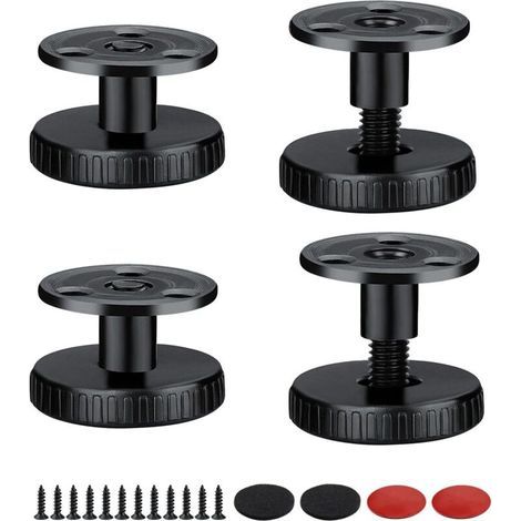 Bunthaus Pied De Meuble Reglable, 4 Pièces Pieds De Meubles, Pieds Réglables En Hauteur De 27 À 40 Mm, Peuvent Être Percés Ou Auto-adhésifs, Adaptés Aux Tables, Armoires Et Pieds De Meubles De Canapé
