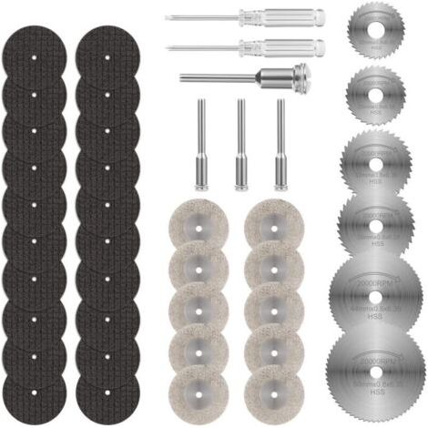 Bunthaus Disques De Coupe Dremel 36pcs, Kit Lames Scie Circulaire Hss Diamant Résine, Coupe Bois Métal Plastique, Outil Rotatif
